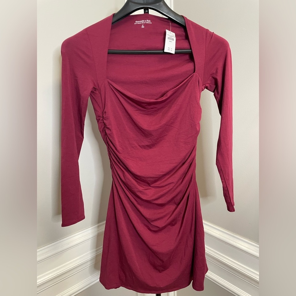 Abercrombie & Fitch Long Sleeve Burgundy Dress - Picture 3 of 4